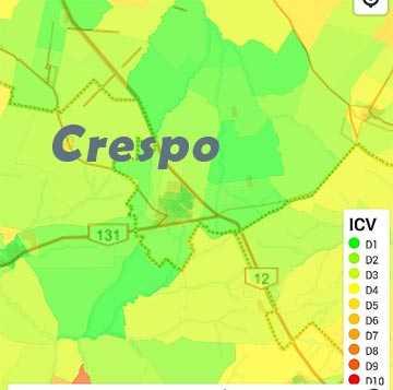 El Mejor Lugar Para Vivir en Argentina- mapa calidad de vida argentina- crespo enre rios - mapa de crespo