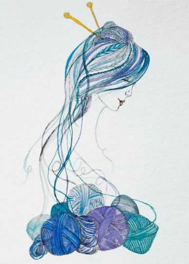 13 de julio Día Nacional de la Tejedora - dibujo de tejidos azul y verde 13 de julio Día Nacional de la Tejedora