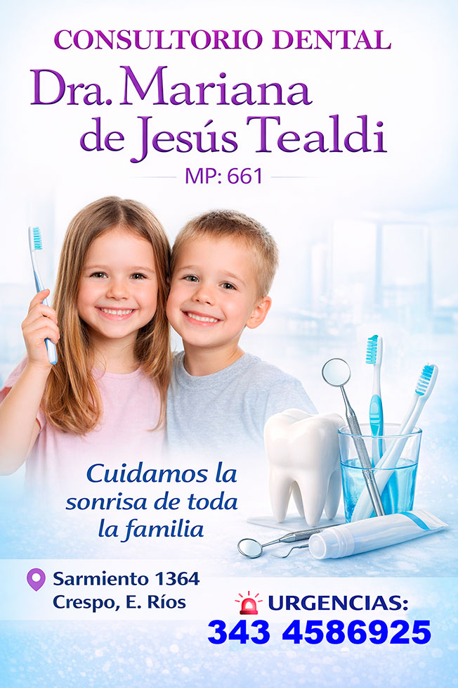 Dra. Mariana Tealdi Odontóloga, dentista en Crespo, Entre ríos
