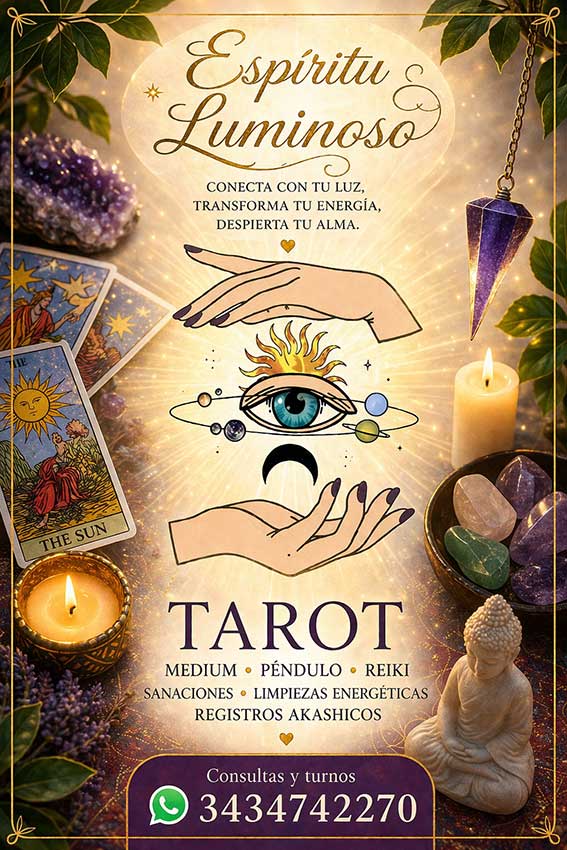 Marisa Beisel Tarot, reiki, péndulo, sanaciones espirituales, limpiezas energéticas, registros akashicosEspíritu Luminoso