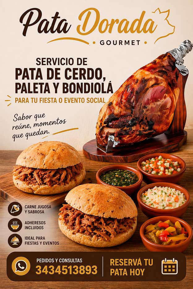 Pata Dorada Gourmet, servicio para eventos y fiestas, en Crespo, Entre Ríos