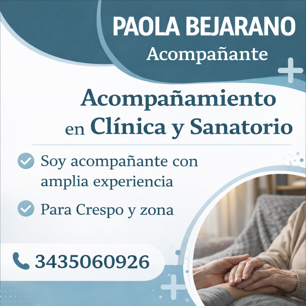 Paola Bejarano, CUIDADO DE PERSONAS MAYORES, accompañante para clinicas, sanatorio, hospital