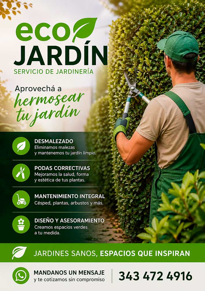 Eco Jardín Matías – Servicio de Jardinería en Crespo, Entre Ríos.