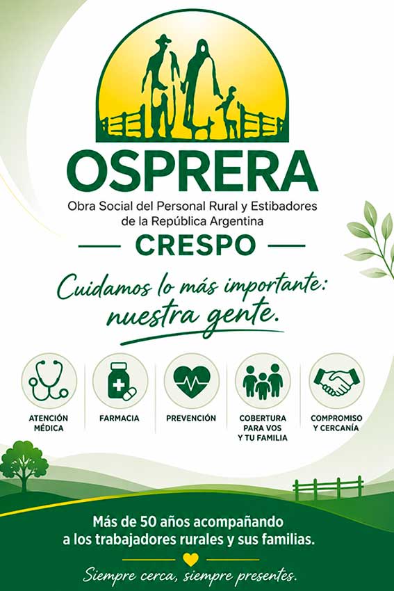 obra social OSPRERA en Crespo (Entre Ríos)