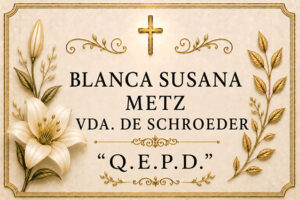Blanca Susana Metz viuda de Schroeder