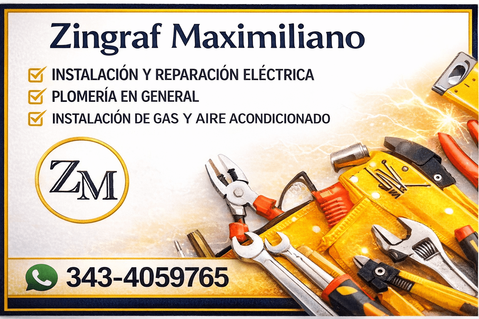 Maximiliano Zingraf , service de Plomero gasista aire acondicionado y electricidad del hogar en Crespo Entre Ríos