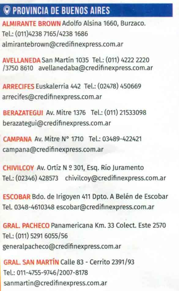 CREDIFIN EXPRESS TRANSPORTE en buenos aires