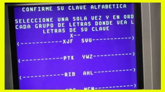 Como sacar plata del cajero - seleccionar clave alfanumérica