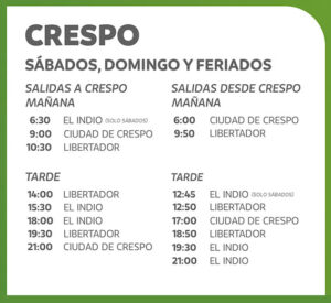 colectivos omnibus de crespo a libertador san martín entre ríos