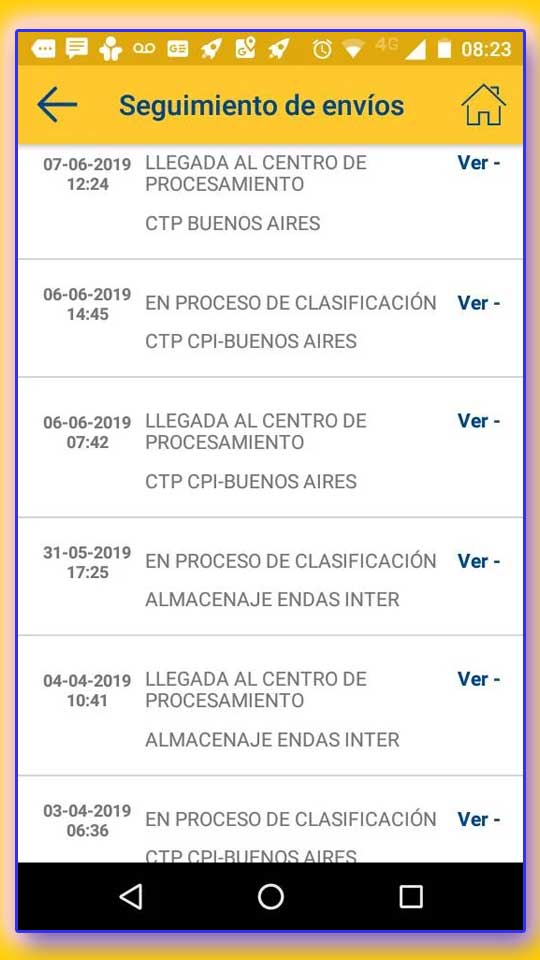 Proceso de Clasificación Correo Argentino-Ingreso al correo